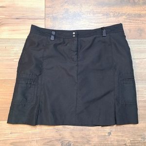 Izod Perform X Black Stretch Golf Pocket Pleated Mini Skort Skirt Womens 10
